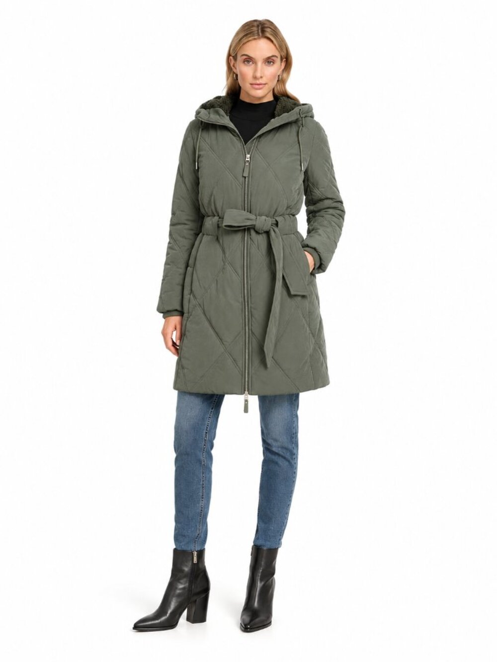 Andrew Marc Belted Lined Parka